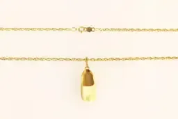 14K Yellow Gold Rope Necklace With Clog Pendant, 5.9 Grams