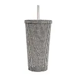 Paris Hilton Diamond Bling Water Tumbler With Lid And Straw, Vacuum Insulated Stainless St...