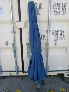 8.5 ft Dark Blue Patio Umbrella with Manual Crank Handle