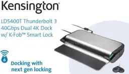 Lot of 250 LD5400T Multi-User Thunderbolt 3 40 Gbps Dual 4K Dock w/K-Fob Smart Lock with Adapter-Win/Mac