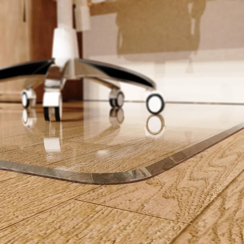Beveled Edge Office Chair Mat for Carpet or Hardwood Floor Crystal Clear, 36" x 48" for a Smooth Glide and Easy Roll On/Off, Heavy Duty and Non-Slip Floor Ultimate Clear Chair Mat Set of 2