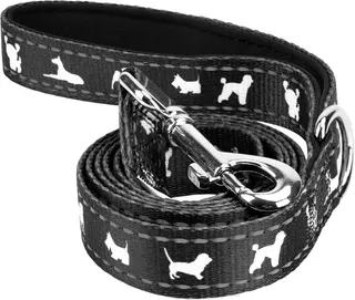 EcoBark Reflective Dog Leash, Heavy Duty Soft & Comfort Training, Black