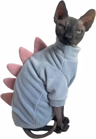 Sky Blue Dinosaur Sphynx Cat Clothes Sweater Hairless Cat Apparel