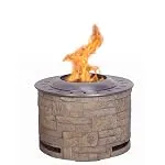 Ajikgn Stackstone Look Smokeless Firepit with Wood Pellet/Twig/Wood As The Fuel
