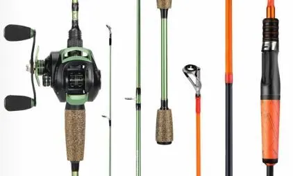 ONEBASS 7Ft Fishing Rod & Baitcasting Reel Combos – Medium Power, 2-Piece, Carbon Fiber (Location 8)