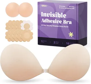 Invisible Strapless Sticky Bra Push up for Women, Ultra Adhesive Bra for Backless Dress, Cleavage Bra Lift Novelty Bras