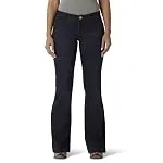 Wrangler womens Retro Mae Mid Rise Wide Leg Trouser Jeans, Dark Blue, 15-32 US
