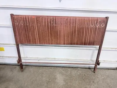 Vintage Decorative Corrugated Metal Headboard Full 40"x40" Painted Circles Patina Bolt-On