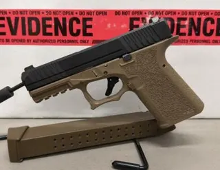 Polymer80 PFC9 9mm Pistol, FDE Frame, Black Slide, Striker-Fired, 30rd Mag, SN: CA24825 W/ Missing Assembly Pin