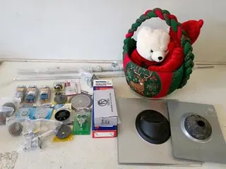 Mixed Lot Plumbing Repair Parts (Danco, Dormont) with Water Heater Kit & Holiday Gift Basket