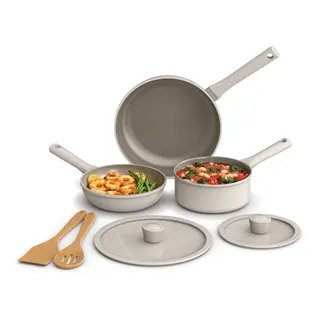 bella 7 Piece Cookware Set with EverGoodTM Ceramic Nonstick Coating, Dishwasher Safe Oven...