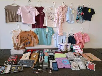 Bulk Lot: Kids Apparel, sizes 5T through 12 Accessories, Shoes, Phone Cases, Household Goods, 55+ Items, NWT