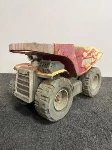 Tonka Large Plastic Toy Dump Truck with Flame Decals and Movable Bed