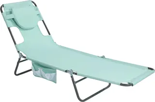 SunnyFeel Lounge Beach Chair for Adults with Face Hole, Reclining Beach Chairs Lay Flat, Sun Face Down Tanning Chair, Portable Folding Camping Cot for Outside Pool, Sunbathing, Reading‼️NEEDS CLEANING‼️