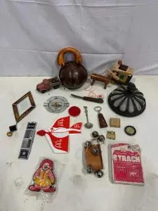 Vintage Collectibles Lot: Addiator Arithma Calculator, McDonald’s Glider, 8-Track, Toys & More