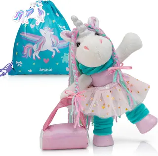 Itsy Unicorn Stuffed Animal - Pink Unicorn Plush Toys with Dress Up Clothes As Ballerina Doll, Good for Unicorns Girl Gifts Age 4-5, Unicorn Toys for Girls Age 6-8