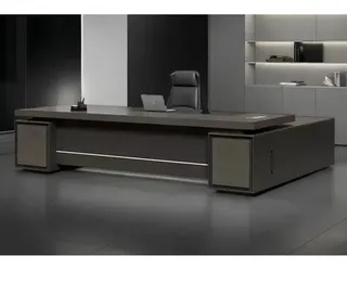 Housewares - Two-Sided Cabinet Luxury Modern Grey Desk, Winslow 46"Wx35"Dx74"H Sliding Frameless Shower