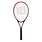 Wilson Federer Adult Recreational Tennis Racket - Grip Size 3 - 4 3/8", Red/White/Black