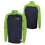 New Era NFL Football Men's Oline Half Zip Pullover Long Sleeve Top, Seattle Seahawks, Smal...