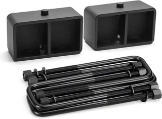 ‼️colors may vary and may have missing pcs ‼️dynofit 3 Inch Rear Lift Blocks for Silverado 1500 Sierra 1500 2WD 4WD(2007-2024), Leveling Block Kit Compatible with Chevy GMC Pickup, Square Leaf Spring Axle Ubolt Kit