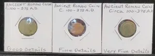 (3) Ancient Roman Empire Coins circa 100-375A.D