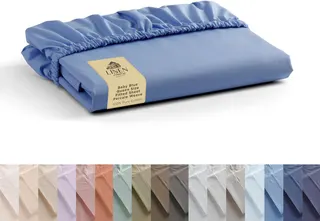 100% Cotton Percale Weave Fitted Sheet, Queen Size, Baby Blue, 1 Deep Pocket Fitted Sheet, Fits Mattress Upto 16" Crisp and Cool Strong Bed Linen, 60"X80" 15"