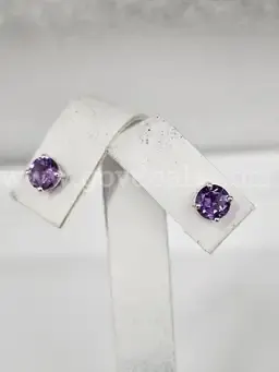 Solid Sterling Silver Amethyst Earrings, Beautiful