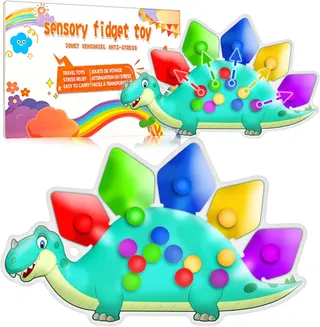 UIIOPJIOM Dinosaur Color Sorting Sensory Toy Travel Toys Airplane Squishy Squeeze Toy Roadtrip Essenstial Boys Gift Fine Motor Autism Quiet Calm Fidget Montessori Preschool Activities Kid