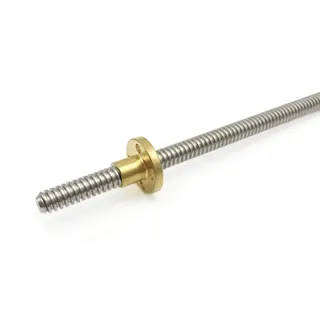 2PCS 400mm（15.75 Inches）Tr8x2 Lead Screw with T8 Brass Nut (Acme Thread, 2mm Pitch, 1 Start, 2mm Lead) for LCD DLP SLA 3D Printer Z Axis and CNC Machine