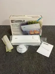 Kenmore Seal-n-Save 69024 Vacuum Sealer, 100W, 120V, White, Includes Accessories