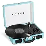 Victrola Journey+ Bluetooth Suitcase Record Player - Built-In Speakers, 33-1/3, 45 & 78 RP...