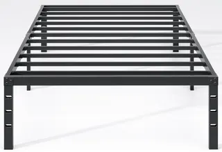NEW JETO Metal Bed Frame,Twin Size Bed Frame with Storage Space,14 Inch | Heavy Duty Sturdy Mattress Foundation,Easy Assembly,No Box Spring Needed, Black