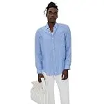 POLO RALPH LAUREN Men's Tissue Linen Striped Shirt, 52A Blue White, L
