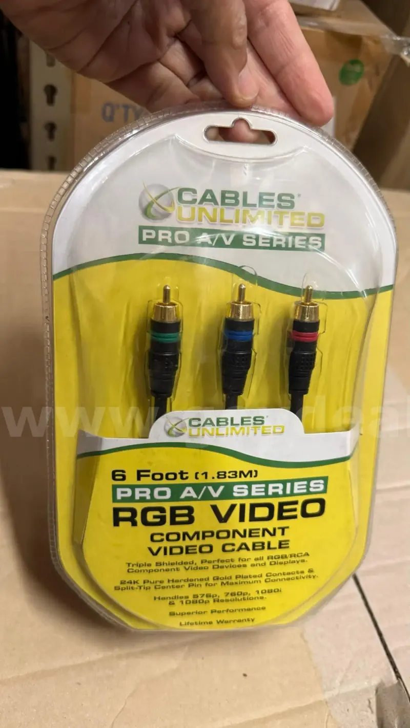Lot of 100 6-Feet Pro A/V Series Component Video Cable -AUD-1375-06