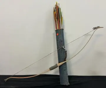 Ben Pearson Junior Jet 331 Vintage Recurve Bow Set, Aluminum/Wood Arrows, Denim Quiver USA