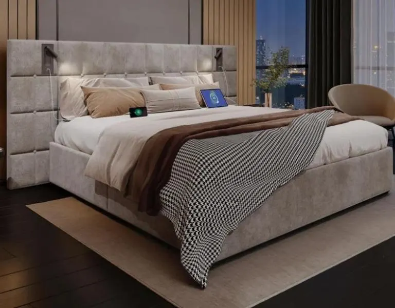 Housewares - Upholstered Storage Bed w/Wide Headboard, Upholstered Platform Bed, Garren 39.8" Club Chair