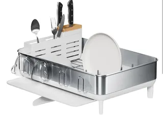 SimpleHuman Steel Frame dishrack, Stainless Stee - White