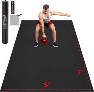 GymCope Extra Large Exercise Mat 10'x6'/9'x6'/8'x6'/7'x5'/6'x4' (8mm) | Thick Workout Mat for Home Gym & Garage Flooring, Shoe-Friendly, High-Density, MMA, HIIT, Weight Lifting, Cardio&Strength
