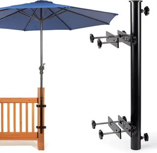 304 Stainless Steel Umbrella Deck Mount, Patio Umbrella Holder, Post white | Fits Umbrellas up to 1.9", Easy Installation, Sturdy, Save Space, Heavy Duty Outdoor Umbrella Base, Railing Mounting Brackets