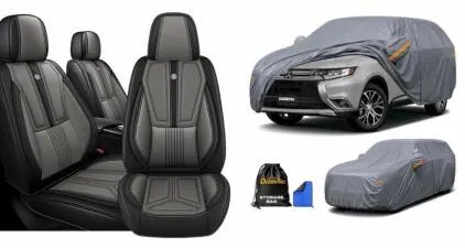 Arazi Waterproof Nappa Leather Seat Covers (2 Front) + Dozentro All-Weather Full Car Cover Set