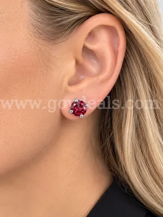Solid Sterling Silver Garnet Earrings, Gorgeous
