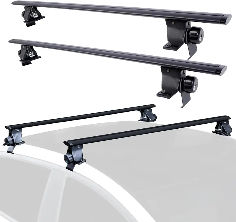 SYDSZ 51" Universal Car Roof Rack Cross Bars with Lockable Anti-Theft Design, Capacity Roof Rack for Bare Roof, Secure Quick-Lock System, 220LBS Load Capacity, with 4 Kinds Clamp