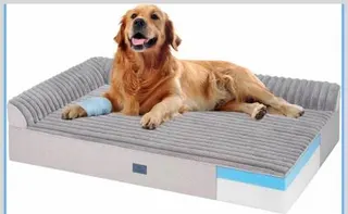 Veehoo Orthopedic Memory Foam Dog Bed, 48"x30"x7", Gray, 7" Thick with L-Shaped Bolsters
