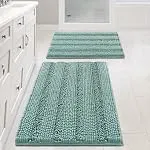 H.VERSAILTEX Bathroom Rugs Non Slip Thick Shaggy Chenille Bathroom Rug Mat Set Extra Soft...