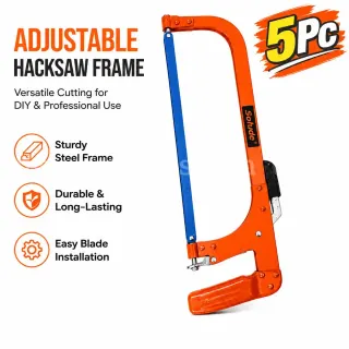 SHIPPING AVAILABLE Lot of 5 Hacksaw Frame / Bow Saw, Heavy Duty Adjustable Steel Frame with Blade (AA1-03)