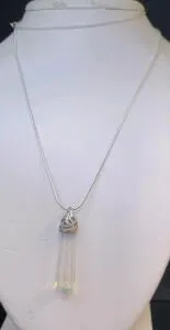 Opal Gemstone Hexagonal Spire 24" Necklace