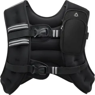 ZELUS Weighted Vest, 6lb/8lb/12lb/16lb/20lb/25lb/30lb Weight Vest with Reflective Stripe for Workout, Strength Training, Running, Fitness, Muscle Building, Weight Loss, Weightlifting