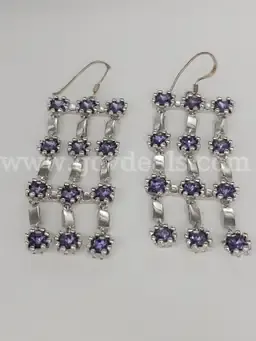 Outstanding Genuine Tanzanite Solid Sterling Silver Designer Earrings