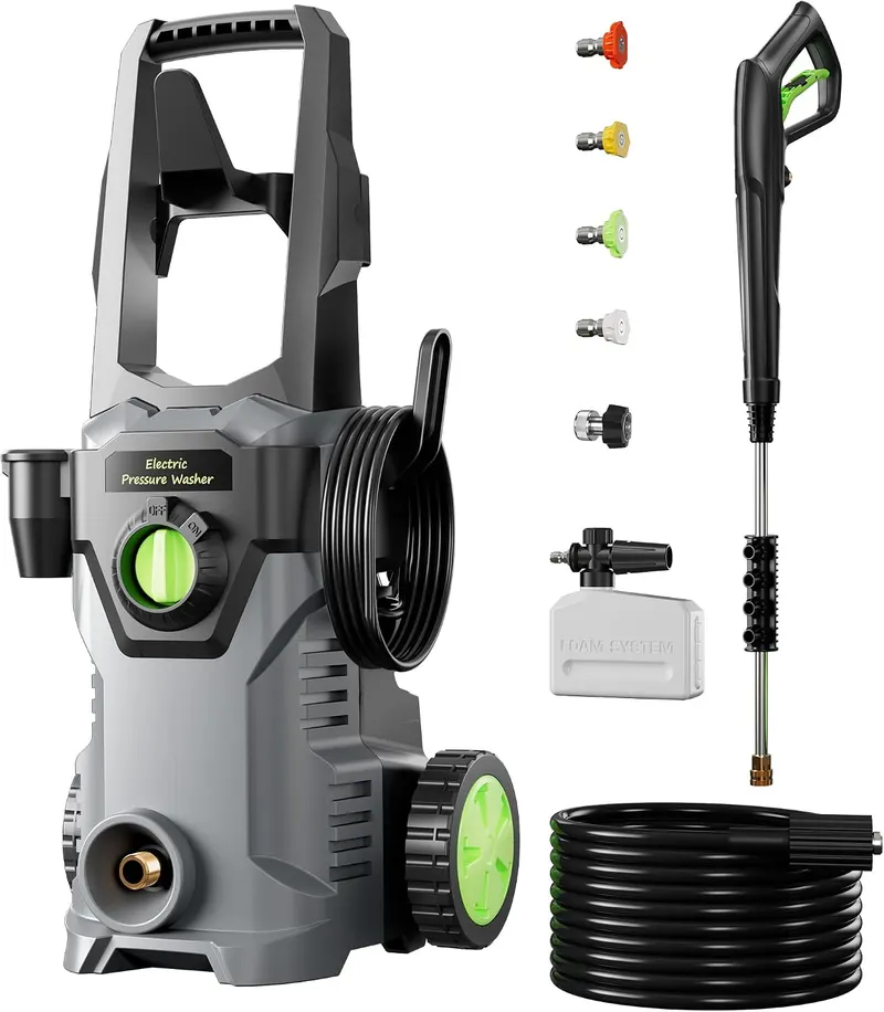 Pressure Washer, Power Washers with 4 Quick Connect Nozzles, High Pressure Washer for Cars, Fences, Patios, Decks, Boats, Home Use