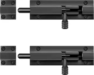 2 Pack 5" Black Aluminum Slide Bolt Gate Latch, Barrel Bolt | for Fence Shed, Barn Door